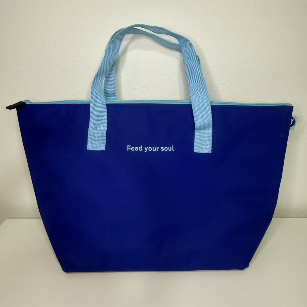 WW Weight Watchers Insulated Cooler Tote Bag Royal Blue Feed Your Soul 19x12"